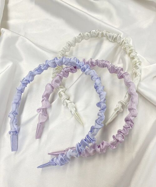 casita(RETRO GIRL)（カシータ）の「ギャザーカチューシャ（カチューシャ・レディース・ホワイト/ライトブルー/ラベンダー・ONE SIZE）」の4枚目の写真