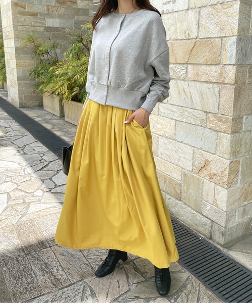 StyleSea（スタイルシー）の「ボリュームロングギャザーフレアスカート（スカート・レディース・アイボリー/サーモンピンク/レッド/イエロー/ラベンダー/グリーン/ライトブルー/ネイビー/ダークラベンダー/グレー/ブラック・FREE）」の18枚目の写真