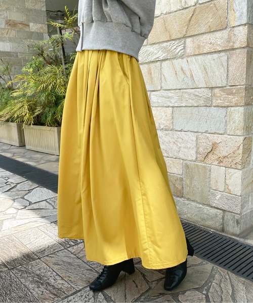 StyleSea（スタイルシー）の「ボリュームロングギャザーフレアスカート（スカート・レディース・アイボリー/サーモンピンク/レッド/イエロー/ラベンダー/グリーン/ライトブルー/ネイビー/ダークラベンダー/グレー/ブラック・FREE）」の15枚目の写真