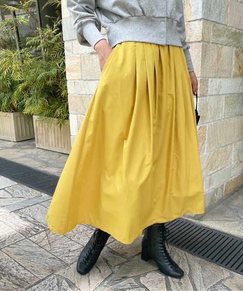 StyleSea（スタイルシー）の「ボリュームロングギャザーフレアスカート（スカート・レディース・アイボリー/サーモンピンク/レッド/イエロー/ラベンダー/グリーン/ライトブルー/ネイビー/ダークラベンダー/グレー/ブラック・FREE）」の13枚目の写真