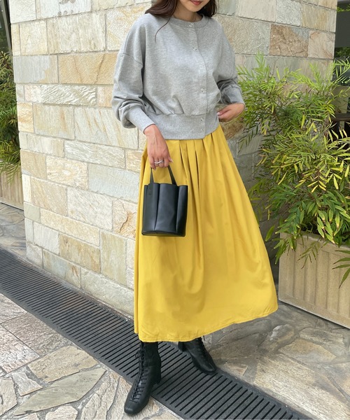 StyleSea（スタイルシー）の「ボリュームロングギャザーフレアスカート（スカート・レディース・アイボリー/サーモンピンク/レッド/イエロー/ラベンダー/グリーン/ライトブルー/ネイビー/ダークラベンダー/グレー/ブラック・FREE）」の20枚目の写真