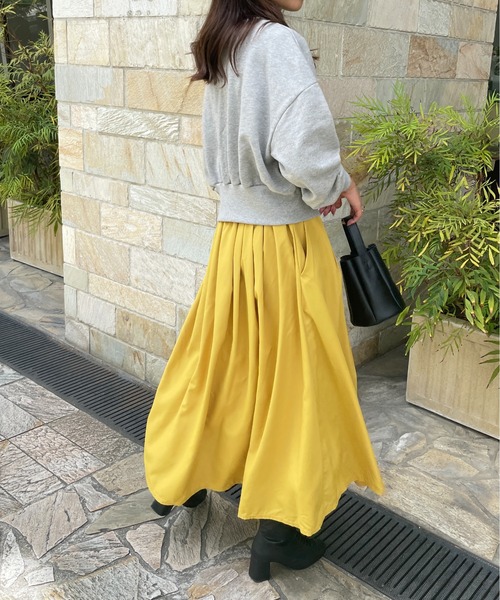 StyleSea（スタイルシー）の「ボリュームロングギャザーフレアスカート（スカート・レディース・アイボリー/サーモンピンク/レッド/イエロー/ラベンダー/グリーン/ライトブルー/ネイビー/ダークラベンダー/グレー/ブラック・FREE）」の22枚目の写真