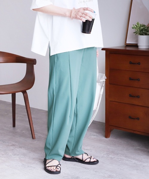 reca（レカ）の「ジョーゼットパンツ（その他パンツ・レディース・ブラック/ダークグリーン/パープル/グリーン系/ラベンダー・FREE）」の4枚目の写真