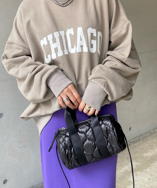 DouDou（ドゥドゥ）の「【WEB限定】ドラムキルティングバッグ（ショルダーバッグ・レディース・ブラック/カーキ・FREE）」の2枚目の写真