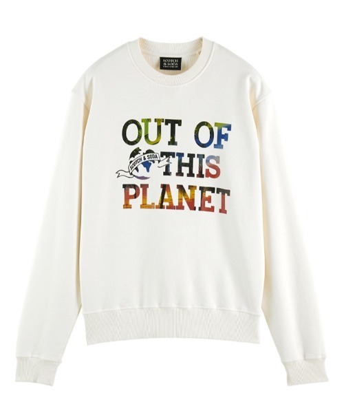 SCOTCH&SODA（スコッチアンドソーダ）の「グラフィック クルーネック スウェット【167222】（スウェット・メンズ・オフホワイト/レッド・MEDIUM/LARGE/SMALL）」の11枚目の写真