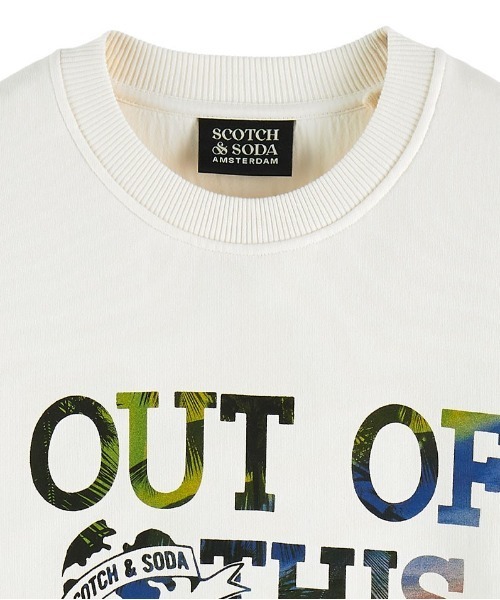 SCOTCH&SODA（スコッチアンドソーダ）の「グラフィック クルーネック スウェット【167222】（スウェット・メンズ・オフホワイト/レッド・MEDIUM/LARGE/SMALL）」の13枚目の写真