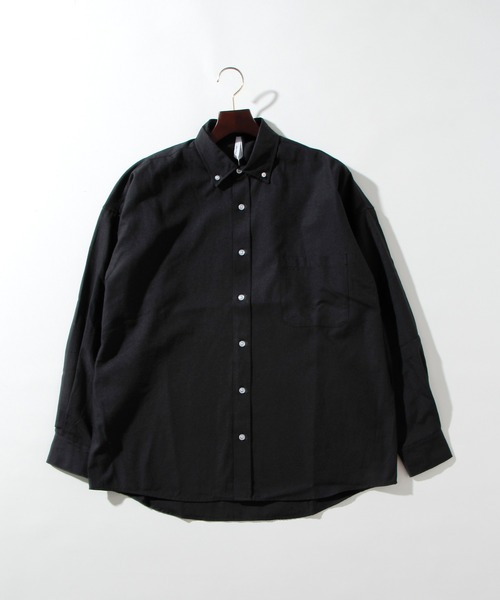 THISIS（ディスイズ）の「ビッグシルエット オックスシャツ レディース（シャツ/ブラウス・レディース・ホワイト/ブラック/ネイビー/グレー/イエロー/サックスブルー・MEDIUM/X-LARGE/LARGE）」の3枚目の写真