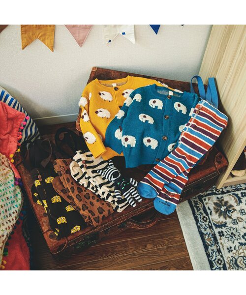 BREEZE（ブリーズ）の「アニマルサスペンダー付きタイツ（その他ベビーウェア・キッズ・ベージュ/ブルー/アイボリー/チャコール・80）」の5枚目の写真