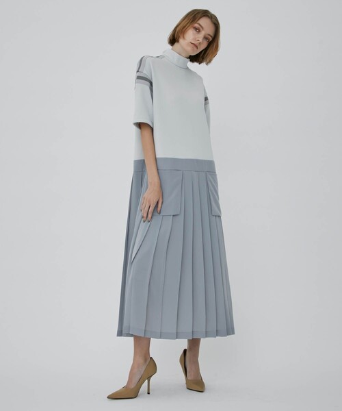 CITY TOKYO（シティトウキョウ）の「プリーツドッキングカットワンピース（ワンピース・レディース・オフホワイト/カーキ/オレンジ・1/2）」の18枚目の写真