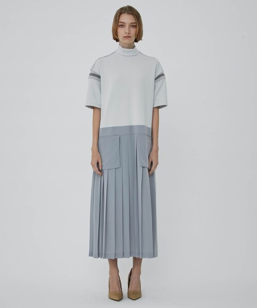 CITY TOKYO（シティトウキョウ）の「プリーツドッキングカットワンピース（ワンピース・レディース・オフホワイト/カーキ/オレンジ・1/2）」の10枚目の写真