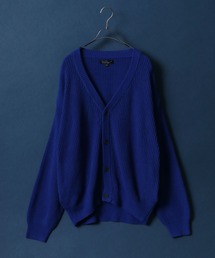 High Bulked Yarn Half Cardigan Stitch Knit Cardigan/ハイバルキー 片畦編み ルーズニットカーディガン