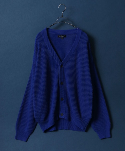 ANPAS(アンパス)の「High Bulked Yarn Half Cardigan Stitch Knit Cardigan/ハイバルキー 片畦編み ルーズニットカーディガン(カーディガン/ボレロ・メンズ・ブラック/ロイヤルブルー/ライトグレー/パープル/グリーン/マスタード/グレイッシュベージュ・L/M/LL)」の6枚目の写真