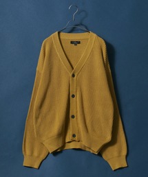 High Bulked Yarn Half Cardigan Stitch Knit Cardigan/ハイバルキー 片畦編み ルーズニットカーディガン