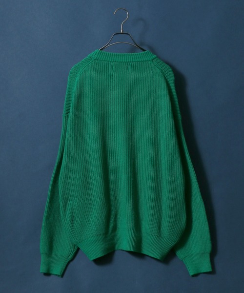 ANPAS(アンパス)の「High Bulked Yarn Half Cardigan Stitch Knit Cardigan/ハイバルキー 片畦編み ルーズニットカーディガン(カーディガン/ボレロ・メンズ・ブラック/ロイヤルブルー/ライトグレー/パープル/グリーン/マスタード/グレイッシュベージュ・L/M/LL)」の11枚目の写真