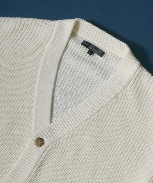ANPAS(アンパス)の「High Bulked Yarn Half Cardigan Stitch Knit Cardigan/ハイバルキー 片畦編み ルーズニットカーディガン(カーディガン/ボレロ・メンズ・ブラック/ロイヤルブルー/ライトグレー/パープル/グリーン/マスタード/グレイッシュベージュ・L/M/LL)」の15枚目の写真