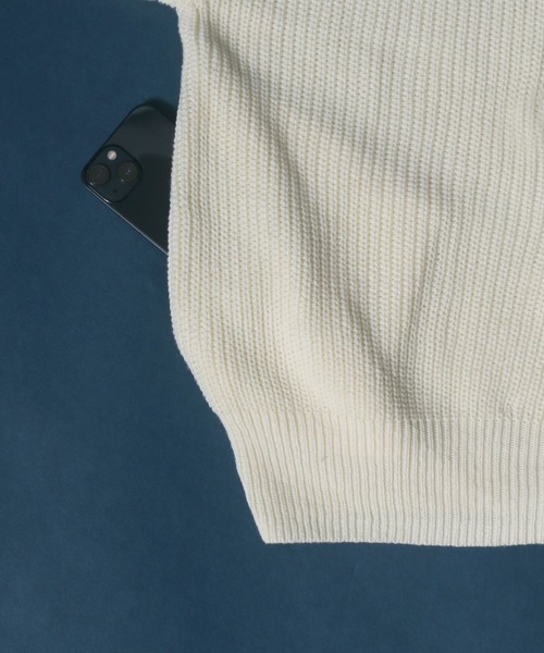 ANPAS(アンパス)の「High Bulked Yarn Half Cardigan Stitch Knit Cardigan/ハイバルキー 片畦編み ルーズニットカーディガン(カーディガン/ボレロ・メンズ・ブラック/ロイヤルブルー/ライトグレー/パープル/グリーン/マスタード/グレイッシュベージュ・L/M/LL)」の18枚目の写真