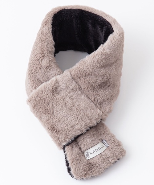 KANGOL(カンゴール)の「【KANGOL/カンゴール】中綿 フェイクファー ティペット マフラー(ネックウォーマー/スヌード・レディース・ブラック/グレー/サックスブルー/アイボリー・FREE)」の3枚目の写真