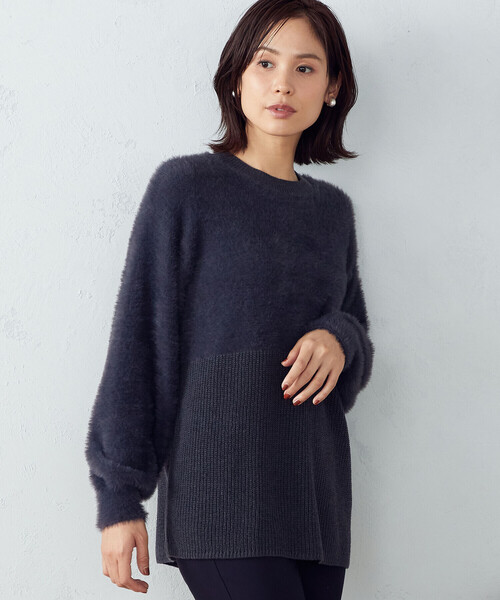 COMME CA ISM(コムサイズム)の「シャギー ニットプルオーバー(ニット/セーター・レディース・イエロー×グリーン/チャコール/ブラウン・MEDIUM/LARGE)」の5枚目の写真