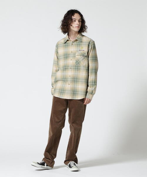 AVIREX(アヴィレックス)の「L/S CHECK SHIRT USMC / チェック シャツ USMC / AVIREX/ アヴィレックス(シャツ/ブラウス・メンズ・ベージュ/ネイビー/オレンジ・M/L/2XL/XL)」の6枚目の写真