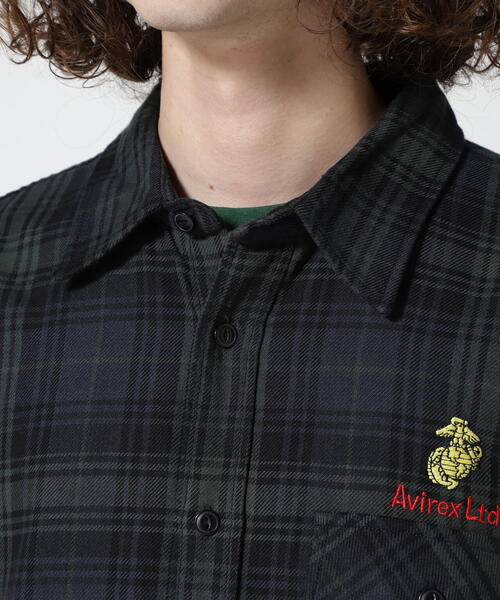 AVIREX(アヴィレックス)の「L/S CHECK SHIRT USMC / チェック シャツ USMC / AVIREX/ アヴィレックス(シャツ/ブラウス・メンズ・ベージュ/ネイビー/オレンジ・M/L/2XL/XL)」の17枚目の写真