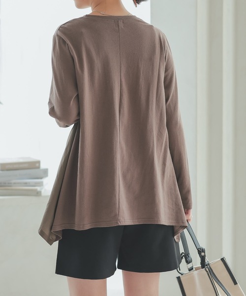 Isn't She?(イズントシー)の「ミックスデザイントップス(Tシャツ/カットソー・レディース・ベージュ/ブラック/ブラウン・FREE)」の17枚目の写真