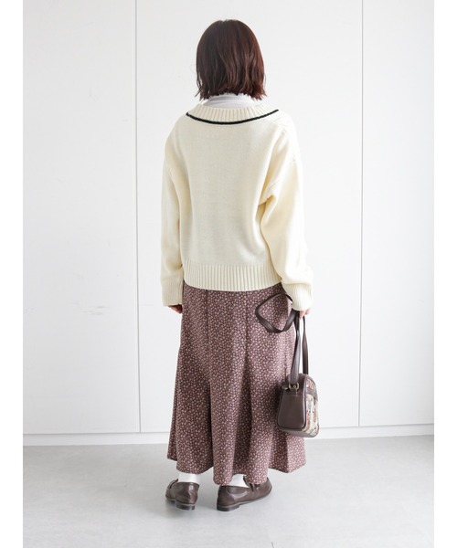 ehka sopo(エヘカソポ)の「花柄しぼしぼマーメイドスカート(スカート・レディース・ブラック/ブラウン/グリーン・フリ-)」の4枚目の写真