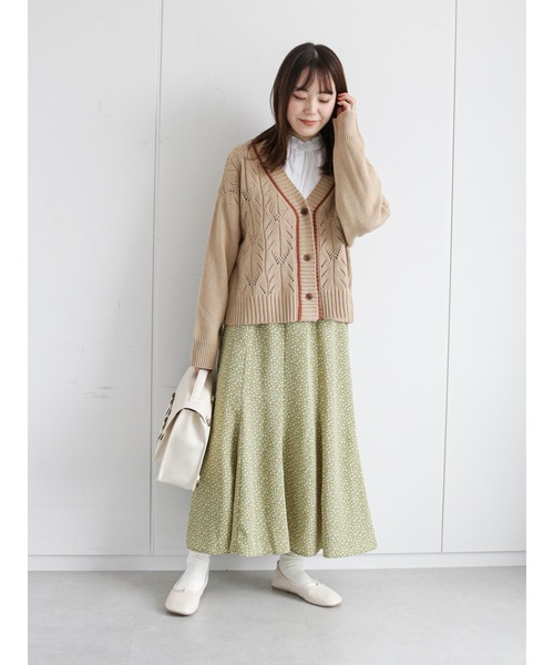 ehka sopo(エヘカソポ)の「花柄しぼしぼマーメイドスカート(スカート・レディース・ブラック/ブラウン/グリーン・フリ-)」の5枚目の写真