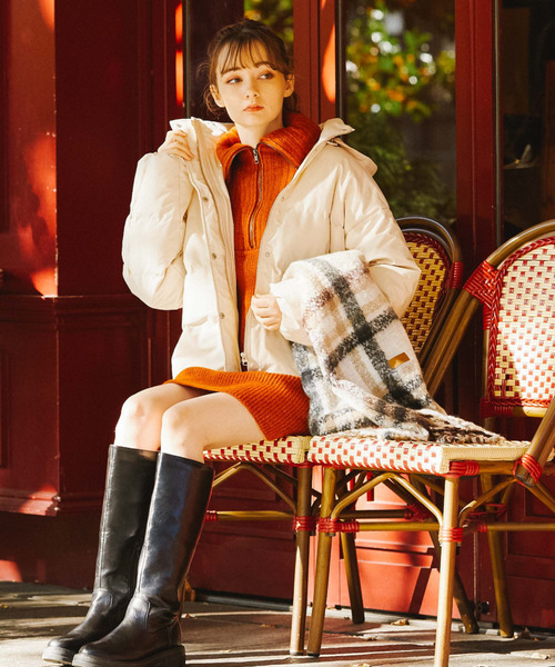 archives（アルシーヴ）の「チェックストール（ストール/ショール・レディース・ベージュ/オレンジ・FREE）」の6枚目の写真