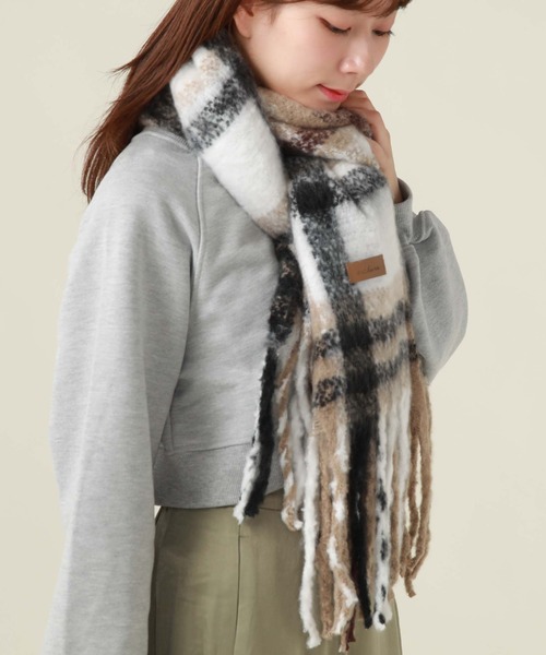 archives（アルシーヴ）の「チェックストール（ストール/ショール・レディース・ベージュ/オレンジ・FREE）」の11枚目の写真