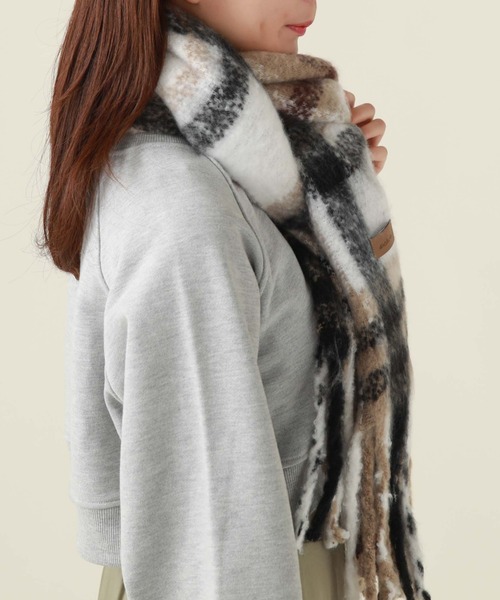 archives（アルシーヴ）の「チェックストール（ストール/ショール・レディース・ベージュ/オレンジ・FREE）」の12枚目の写真