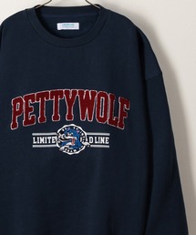 PETTYWOLFサガラロゴ刺繍スウェット/オーバーサイズ/裏起毛/ユニセックス