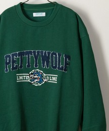 PETTYWOLFサガラロゴ刺繍スウェット/オーバーサイズ/裏起毛/ユニセックス