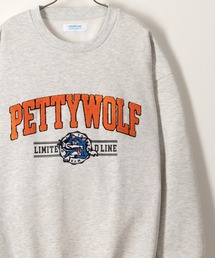 PETTYWOLFサガラロゴ刺繍スウェット/オーバーサイズ/裏起毛/ユニセックス