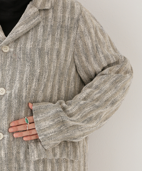 SEEALL◆ジャケット/44/リネン/ブラウン/チェック SEEALL(シーオール) ⁄ ジャケット⁄44⁄リネン⁄ブラウン⁄チェック | 古着