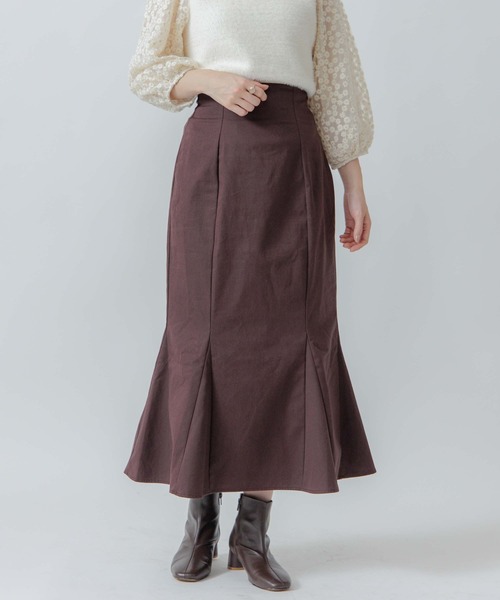 flower(フラワー)の「カームパピヨンスカート(スカート・レディース・アイボリー/ブラウン・FREE)」の2枚目の写真