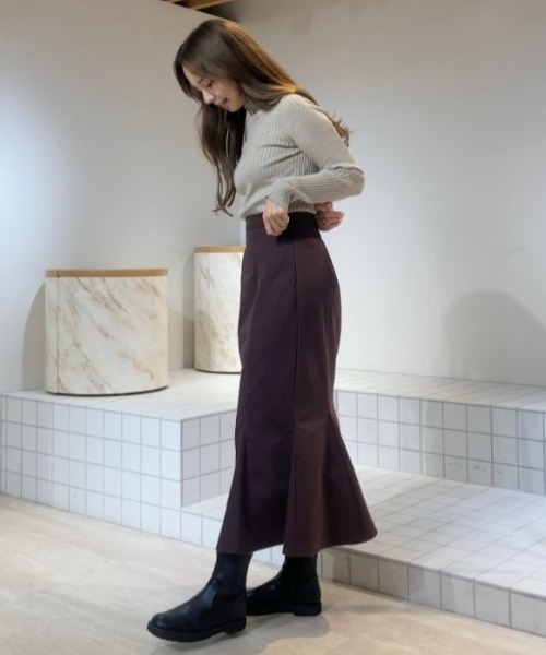 flower(フラワー)の「カームパピヨンスカート(スカート・レディース・アイボリー/ブラウン・FREE)」の6枚目の写真