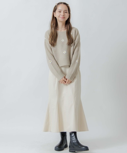 flower(フラワー)の「カームパピヨンスカート(スカート・レディース・アイボリー/ブラウン・FREE)」の12枚目の写真