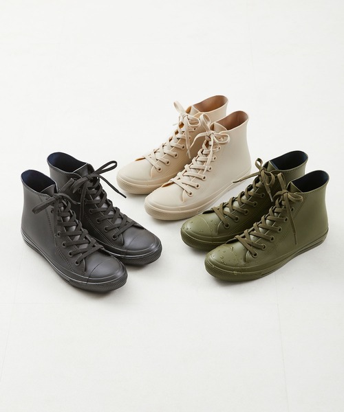 ORiental TRaffic(オリエンタルトラフィック)の「ハイカットレインスニーカー/R-0016(レインシューズ・レディース・ベージュ/カーキ/ブラック・M/S/L/LL)」の6枚目の写真