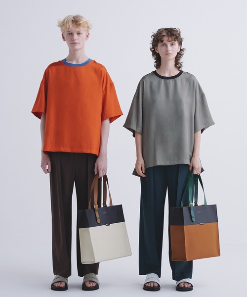 23ss クルニ　CULLNI クルーネックロゴTシャツ ビッグシルエット　茶色 CULLNI（クルニ）の「STUDIOUS別注 LOGO TEE（Tシャツ