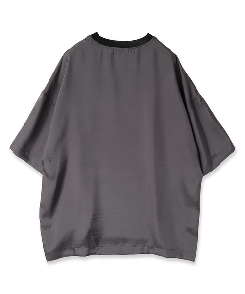 23ss クルニ　CULLNI クルーネックロゴTシャツ ビッグシルエット　茶色 CULLNI（クルニ）の「23-SS-045 / Silky Twill Rib Neck Tee（T