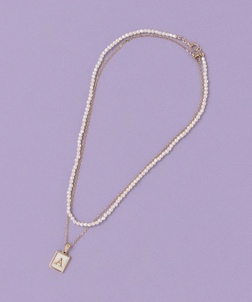 パールつきイニシャルネックレス（ネックレス）｜LOVETOXIC（ラブトキシック）のファッション通販 ZOZOTOWN