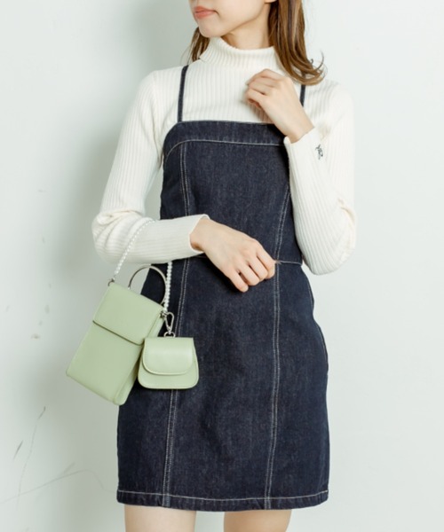 OLIVE des OLIVE（オリーブデオリーブ）の「バックレースアップミニキャミワンピース（ワンピース・レディース・ワンウォッシュ/ケミカルウォッシュ・FREE）」の4枚目の写真