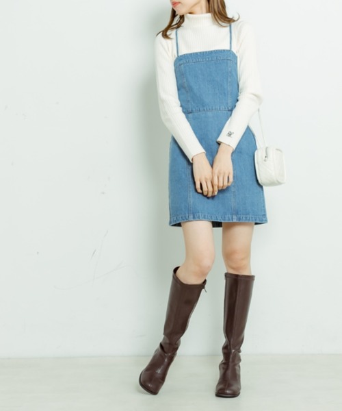 OLIVE des OLIVE（オリーブデオリーブ）の「バックレースアップミニキャミワンピース（ワンピース・レディース・ワンウォッシュ/ケミカルウォッシュ・FREE）」の7枚目の写真