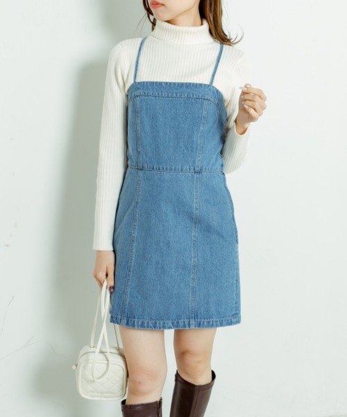 OLIVE des OLIVE（オリーブデオリーブ）の「バックレースアップミニキャミワンピース（ワンピース・レディース・ワンウォッシュ/ケミカルウォッシュ・FREE）」の10枚目の写真