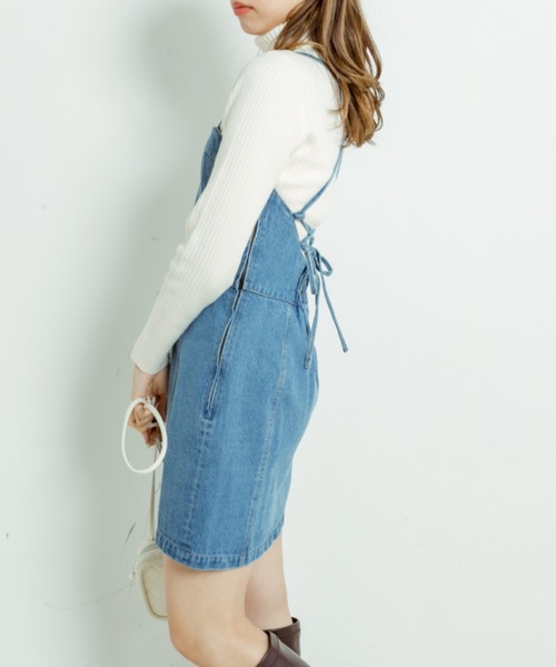 OLIVE des OLIVE（オリーブデオリーブ）の「バックレースアップミニキャミワンピース（ワンピース・レディース・ワンウォッシュ/ケミカルウォッシュ・FREE）」の11枚目の写真