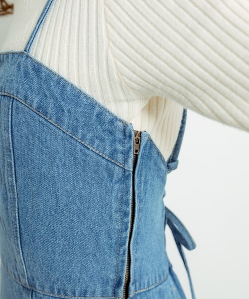 OLIVE des OLIVE（オリーブデオリーブ）の「バックレースアップミニキャミワンピース（ワンピース・レディース・ワンウォッシュ/ケミカルウォッシュ・FREE）」の22枚目の写真