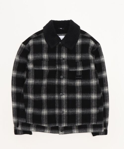 Calvin Klein Jeans(カルヴァンクラインジーンズ)の「Calvin Klein Jeans(カルバン クライン ジーンズ)CHECK SHERPA TRUCKER(その他アウター・メンズ・ブラック・S/L/M)」の1枚目の写真