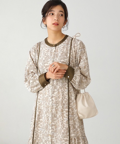 Bou Jeloud（ブージュルード）の「プリントパイピングワンピース（ワンピース・レディース・ブラック/ベージュ・38）」の11枚目の写真