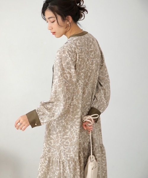 Bou Jeloud（ブージュルード）の「プリントパイピングワンピース（ワンピース・レディース・ブラック/ベージュ・38）」の16枚目の写真