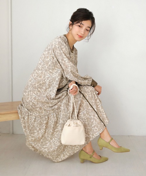 Bou Jeloud（ブージュルード）の「プリントパイピングワンピース（ワンピース・レディース・ブラック/ベージュ・38）」の17枚目の写真